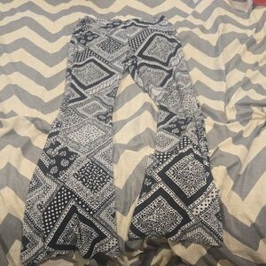 No Boundaries Black and White Patterned Pants